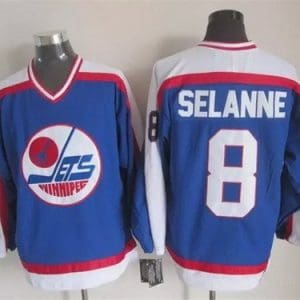 Winnipeg Jets #8 Teemu Selanne Blue Retro Jersey