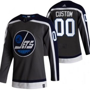 Winnipeg Jets Customized Gray 2021 Reverse Retro Authentic Jersey