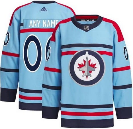 Winnipeg Jets Customized Light Blue Anniversary Authentic Jersey