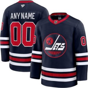 Winnipeg Jets Customized Navy Alternate Fanatics Authentic Jersey