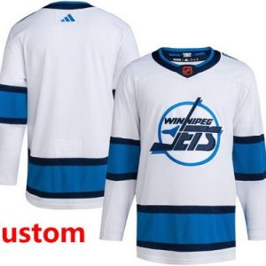 Winnipeg Jets Customized White 2022 Reverse Retro Authentic Jersey