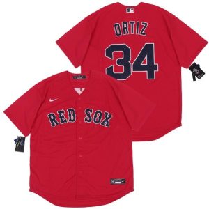 Boston Red Sox #34 David Ortiz Red 2020 Cool Base Jersey