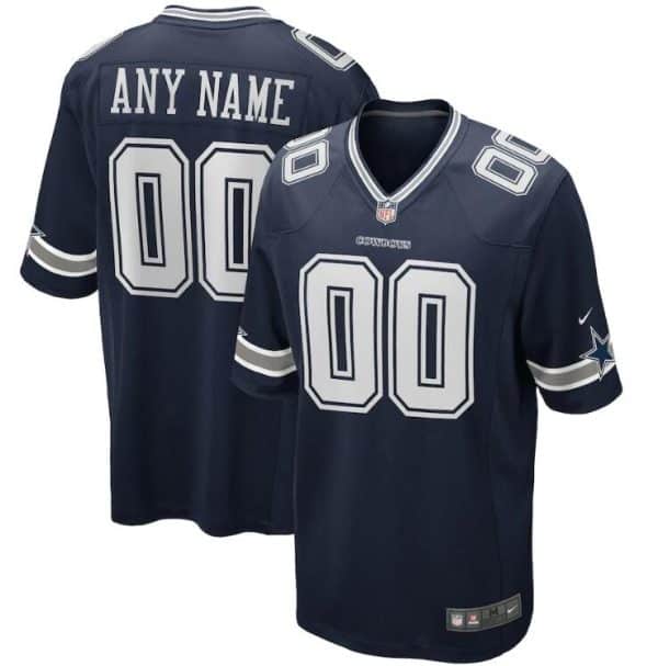 Dallas Cowboys Customized Game Navy Blue Jersey