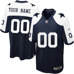 Dallas Cowboys Customized Game Navy Blue Thanksgiving Jersey
