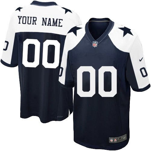 Dallas Cowboys Customized Game Navy Blue Thanksgiving Jersey