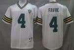Green Bay Packers #4 Brett Favre White with 75th Anniversary Throwback Jersey