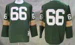 Green Bay Packers #66 Ray Nitschke Green Long Sleeve Throwback Jersey
