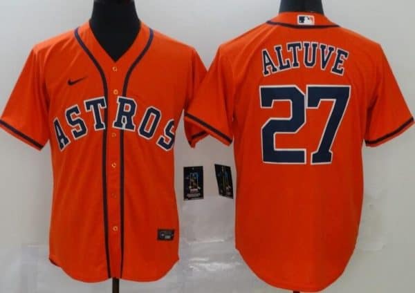 Houston Astros #27 Jose Altuve Orange 2020 Cool Base Jersey