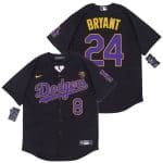 Los Angeles Dodgers #8#24 Kobe Bryant Black Purple 2020 Cool Base Jersey