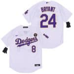 Los Angeles Dodgers #8#24 Kobe Bryant White Purple 2020 Cool Base Jersey