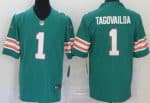 Miami Dolphins #1 Tua Tagovailoa Limited Aqua Throwback Vapor Untouchable Jersey