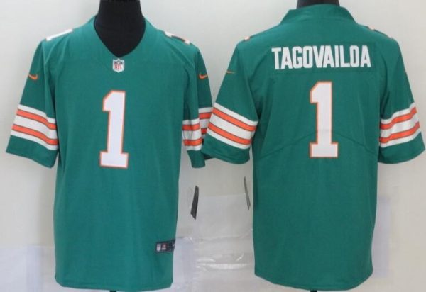 Miami Dolphins #1 Tua Tagovailoa Limited Aqua Throwback Vapor Untouchable Jersey