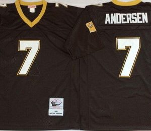 New Orleans Saints #7 Morten Andersen Black Throwback Jersey