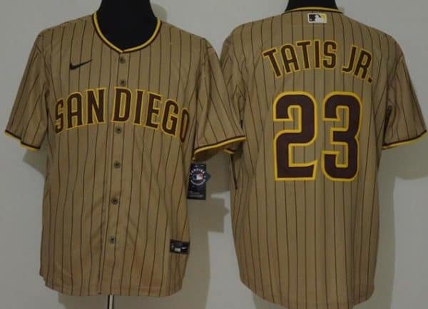 San Diego Padres #23 Fernando Tatis Jr Khaki 2020 Cool Base Jersey