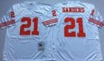 San Francisco 49ers #21 Deion Sanders White Throwback Jersey