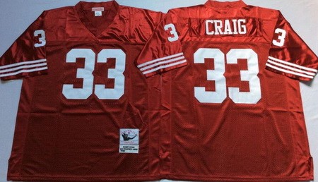 San Francisco 49ers #33 Roger Craig Red Throwback Jersey