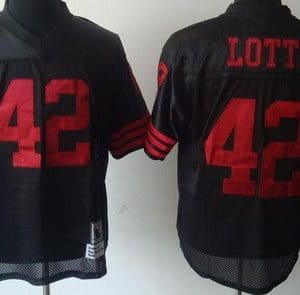San Francisco 49ers #42 Ronnie Lott Black Throwback Jersey