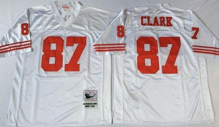 San Francisco 49ers #87 Dwight Clark White Throwback Jersey