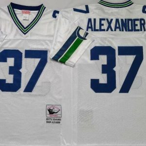 Seattle Seahawks #37 Shaun Alexander White Throwback Jersey