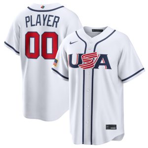 USA Baseball ACTIVE PLAYER Custom White 2026 World Baseball Classic Home Stadium Stitched Jersey